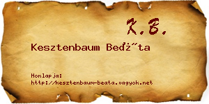 Kesztenbaum Beáta névjegykártya